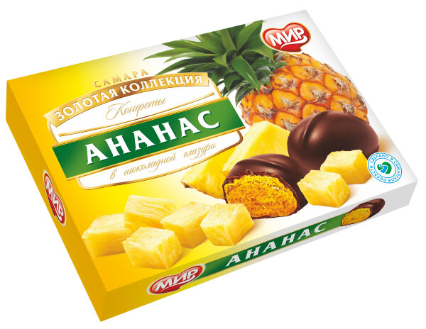 №2 КФ МИР Ананас в шоколадной глазури 160г в Набережных Челнах